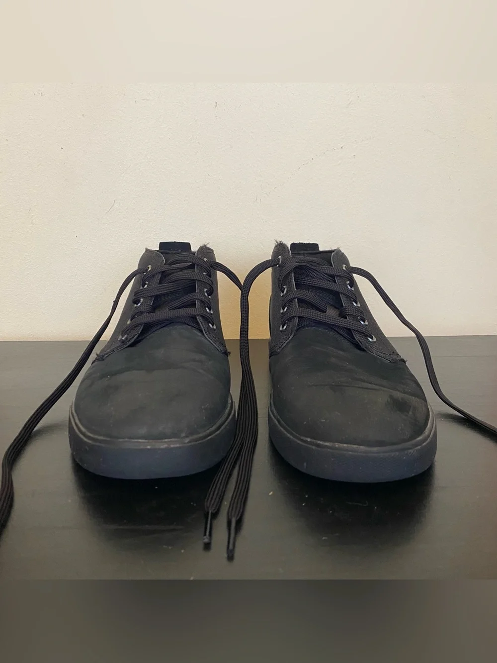 Timberland Men's 7.5 Groveton Shoes Leather & Canvas Fabric Chukka Blackout